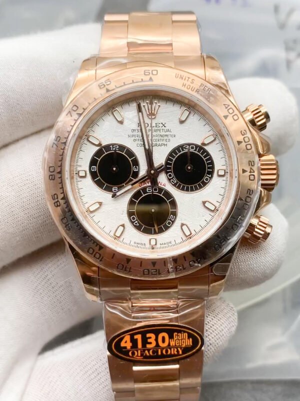 QF Factory - Rolex Daytona, Replica of original 4130 movement, 904 steel case, 40 size, all rose gold men's watch V2 version, top-level cloned wristwatch - Delivery actual shooting
