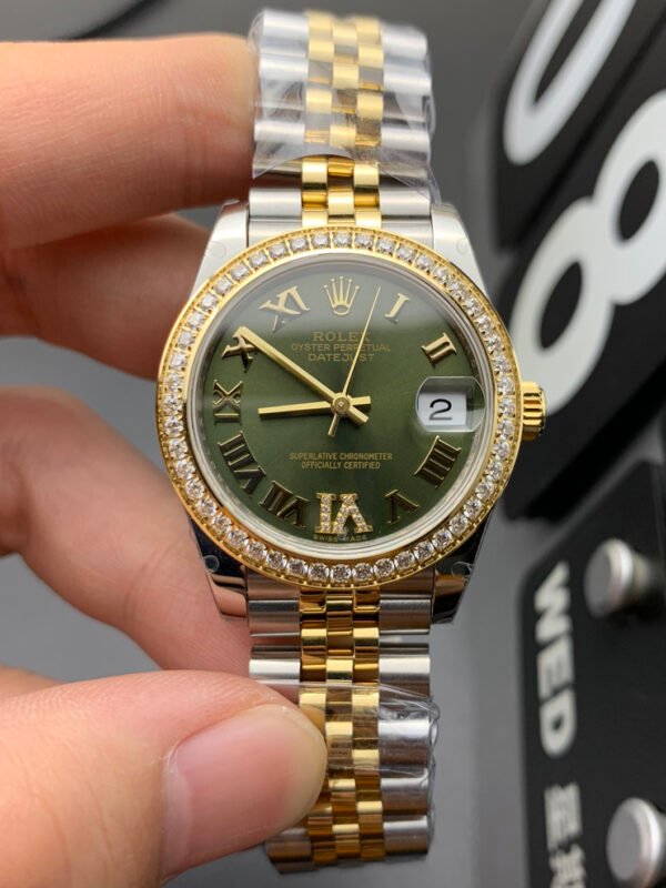 Rolex Datejust Series Day-Date, Ladies' Diamond-set, 1:1 Replicated High Imitation Watch, Wristwatch