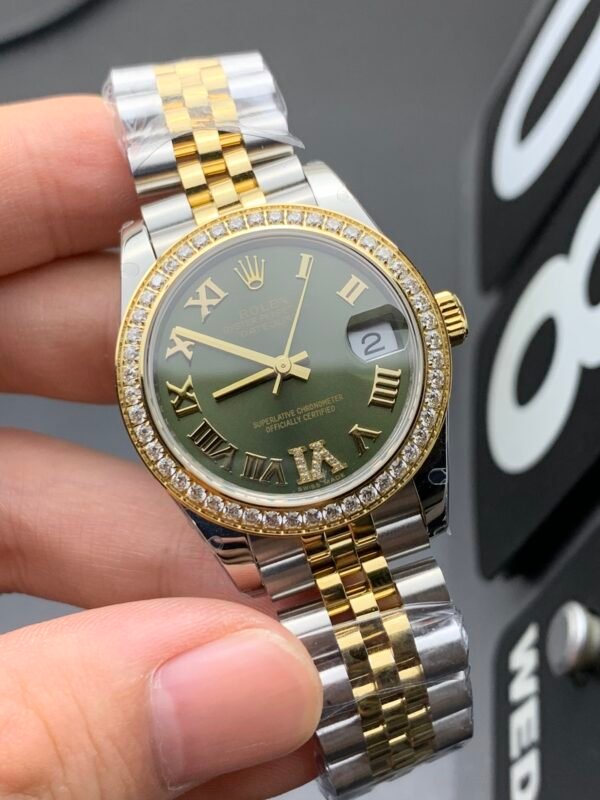 Rolex Datejust Series Day-Date, Ladies' Diamond-set, 1:1 Replicated High Imitation Watch, Wristwatch - Image 5